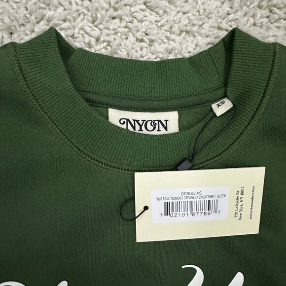 New York or Nowhere (NYON) Women's Green Crewneck Sweatshirt XS NWT - Picture 3 of 5